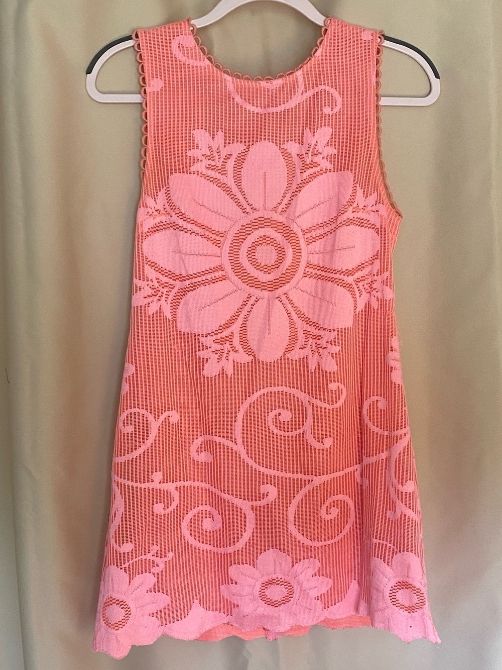 Free People Pink Crochet Zip Dress - New Romantics